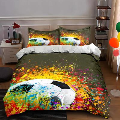 Soccer Splash Art Bedding Duvet Cover Sets Duvet Covers Pillowcases Gifts (1 * Duvet Cover 2 * Pillowcases, Without Duvet Insert)