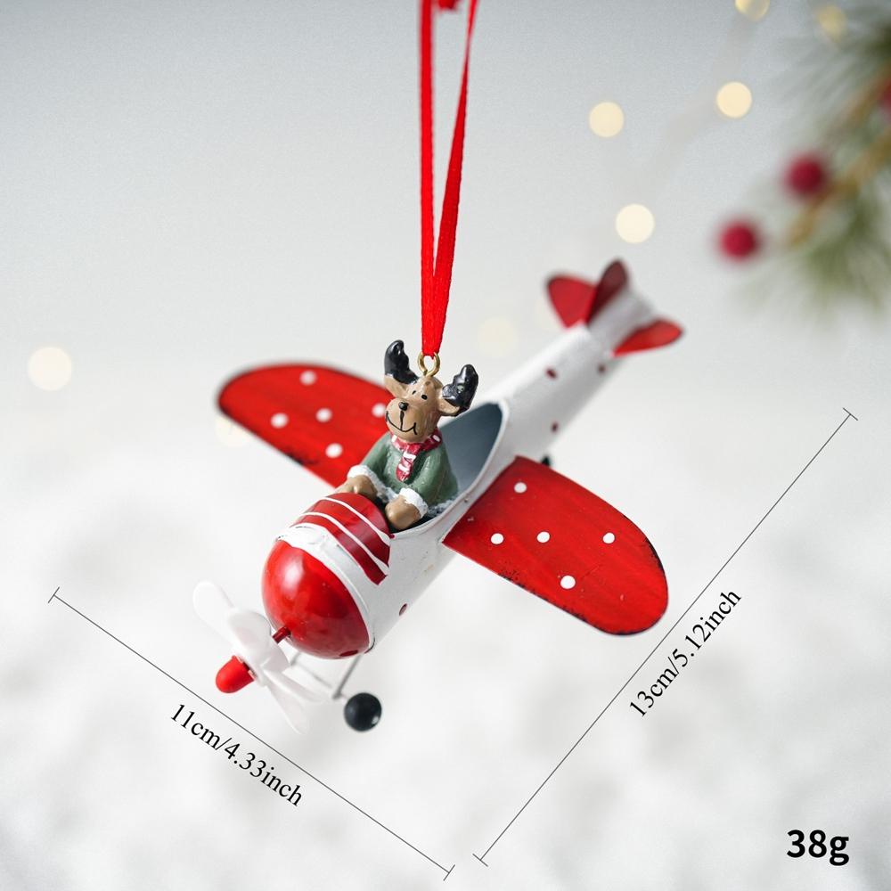 Retro Iron Christmas Pendant Antique Style Santa Claus Airplane Mailbox Santa Claus Christmas Tree Hanging Party Decor