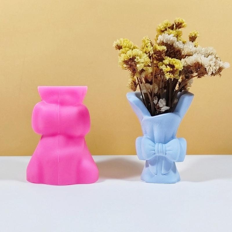 Vase Resin Molds Bowknot Silicone Mold Succulent Plant Flower Pots Mold Epoxy Resin Casting Mould Home Decorations