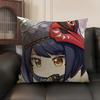 Kujo Sara Cute Genshin Impact Cushion Cover Natural Linen Organic Fabric Double-Sided Printing Sofa Home Decor Gift Pillow Case