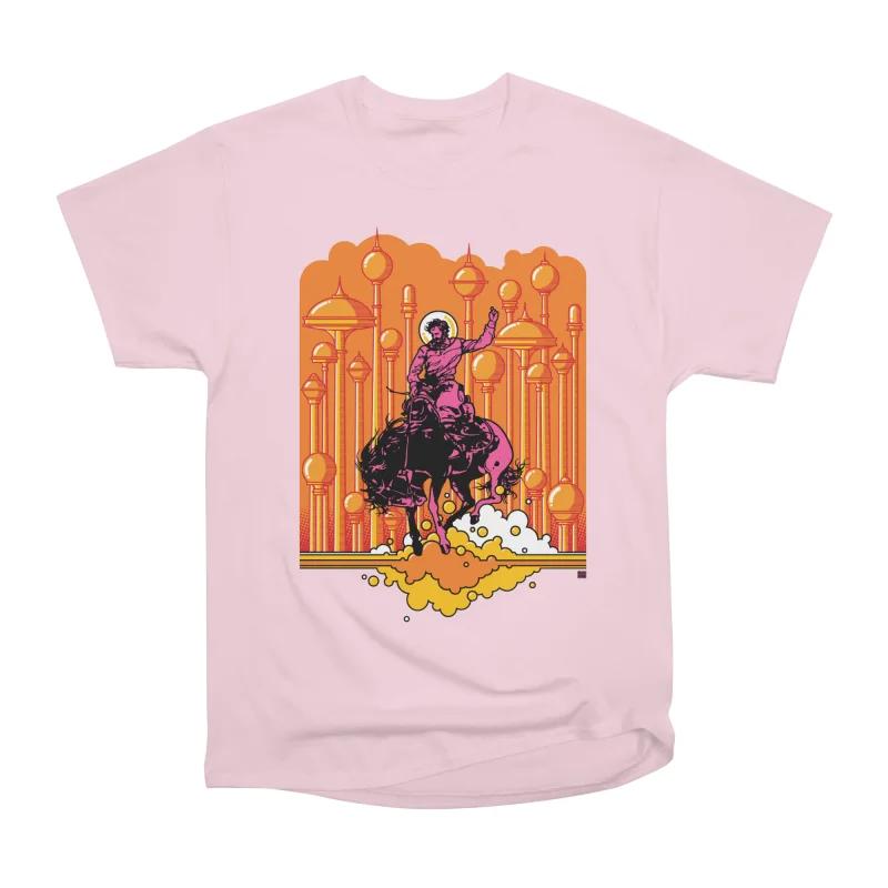 Men Casual Shirts Short Sleeves COWBOY Pink Tees Oversized T-shirts S розовый