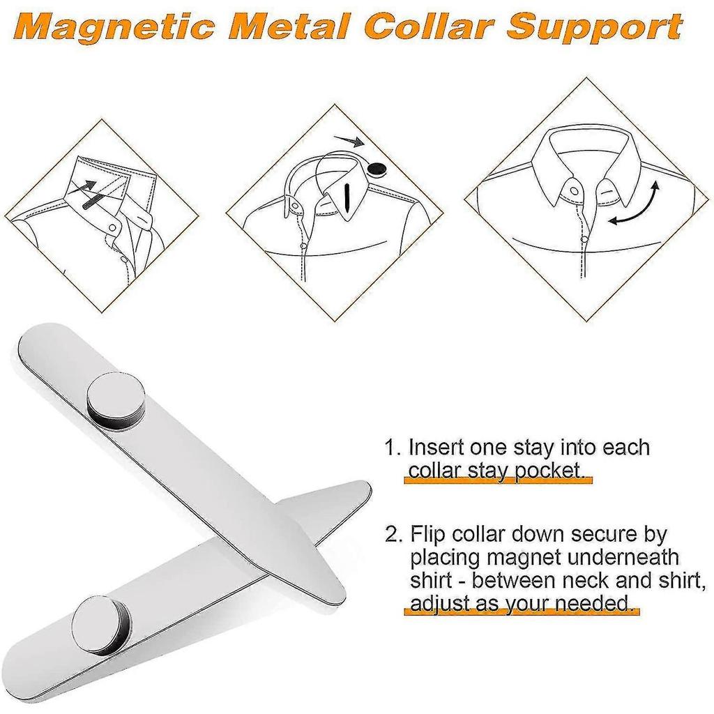 3 Pairs Of Stainless Steel Collar Reinforcement, Collar Stay Shirt Collar