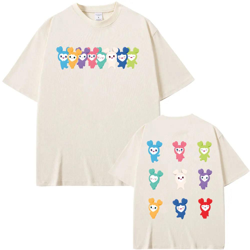 TWICE Mascot Lovelys T-Shirt Girl Group Summer New Style Lovelys Tees 100%Cotton High Quality Cute Round Neck Tee