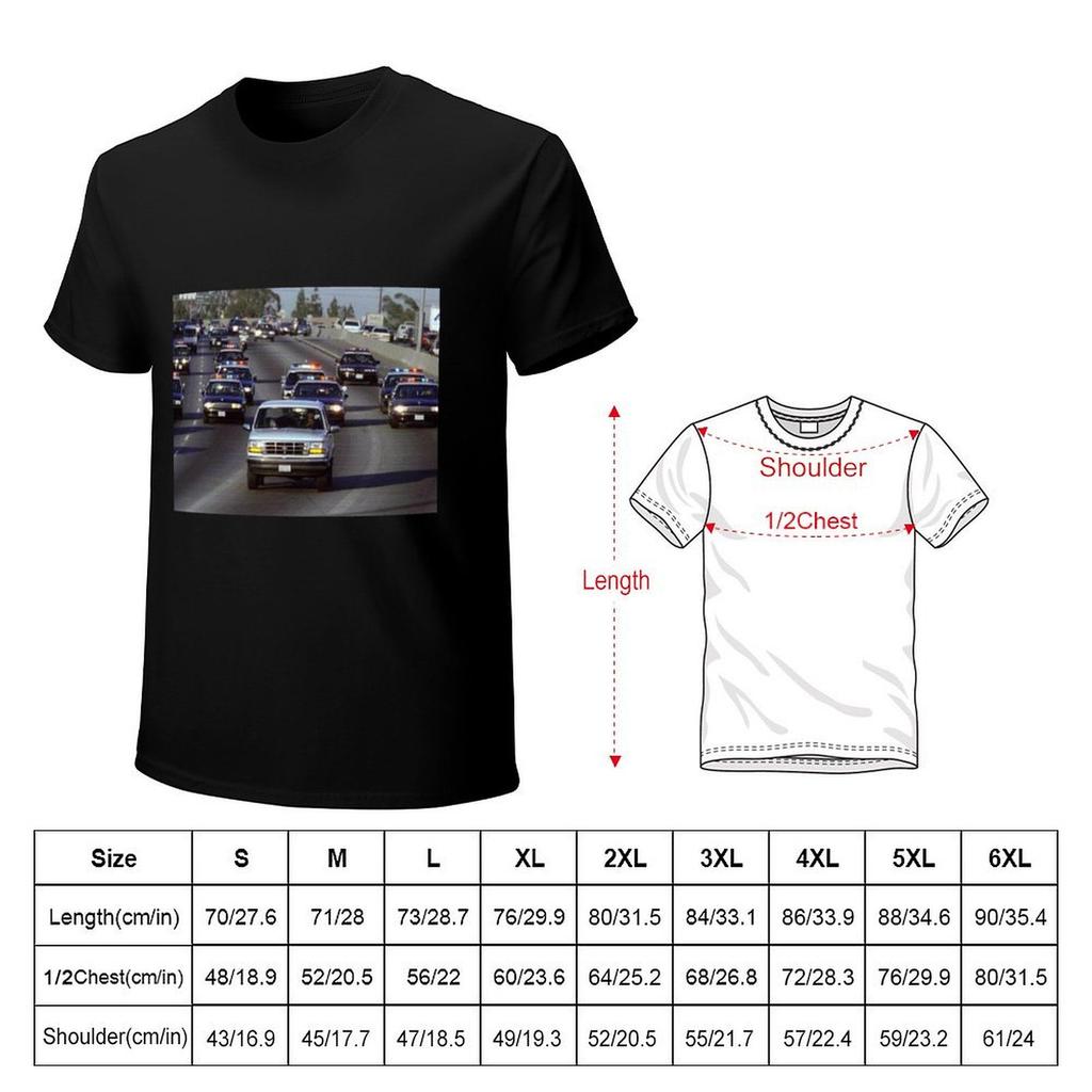OJ Police Chase TShirt graphic tee shirt anime shirt oversized t shirts for men
