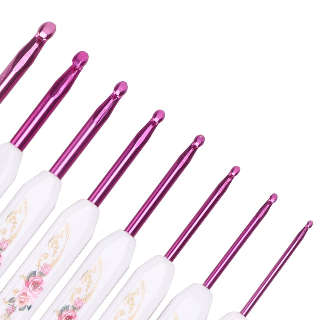 Crochet Hooks 8 Pcs Soft NonSlip Good Grip Knitting Needles Set with   for Weaving Home Use(Blue and White Porcelain Pack of 8 )