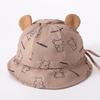 Cute Ears Baby Basin Hat Cartoon Bear Kids Fisherman Hats 6-36Month Children Outdoor Sunshade Visors Cotton Toddler Bucket Cap