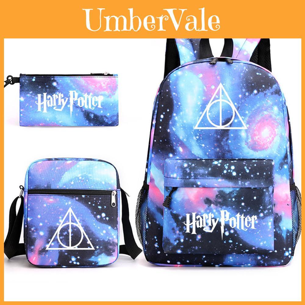 Stylish School Bag Anime Cartoon Print Breathable Canvas Backpack