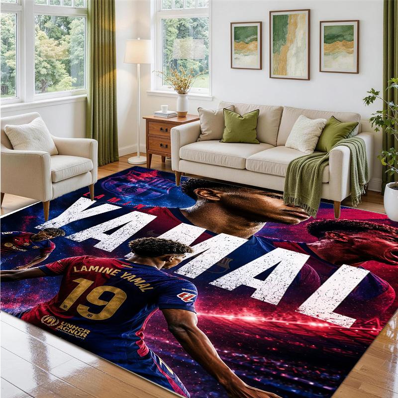 Lamine Yamal Design Crystal Velvet Rug Soft Decorative Mat for Bedroom Entrance