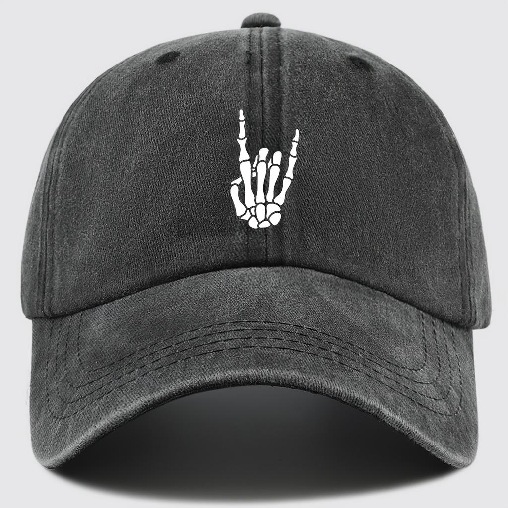 Skull Hand Print Design Adjustable Dad Trucker Visor Sun Hat Unisex