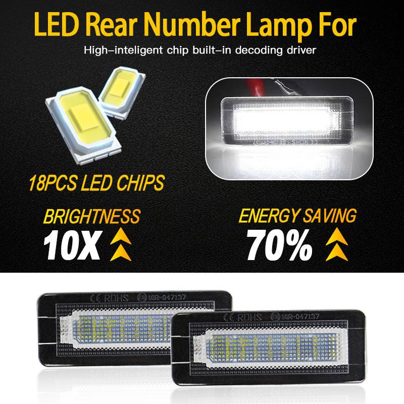 2pcs For Mercedes Benz Smart Fortwo Carossblade W450 2004-2007 Smart Fortwo Cabriolet W450 2004-2007 License Number Plate Light