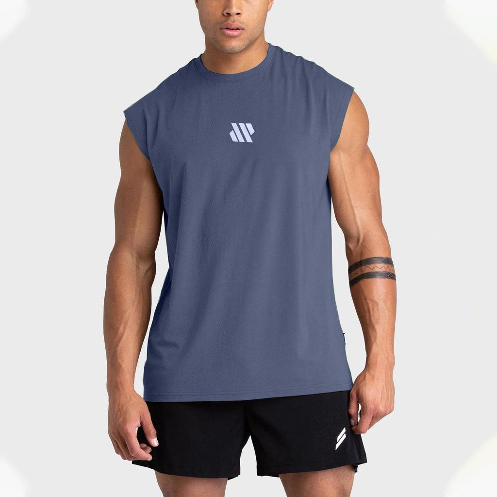 Men's Wide Shoulder Sleeveless Sports Tank - Muscle Show Fitness Vest