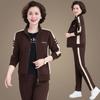 Women's Loose Fit Tracksuit Long Sleeve Stand Collar Jacket Straight Leg Pants Casual Matching Two Piece Set