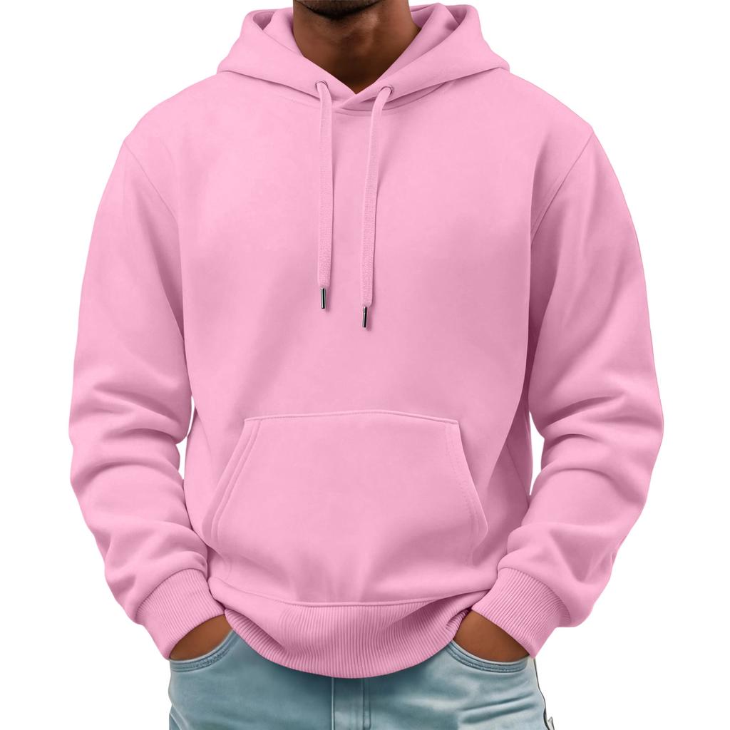 Men's Basic Long Sleeve Hoodie with Pocket