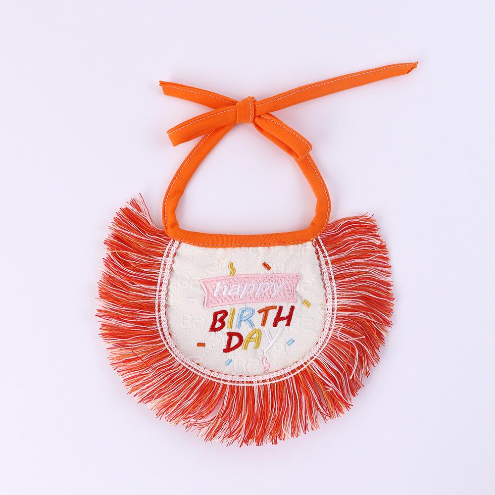 Colorful Tassel Pet Bib Set: Birthday Triangle Scarf for Cats & Dogs