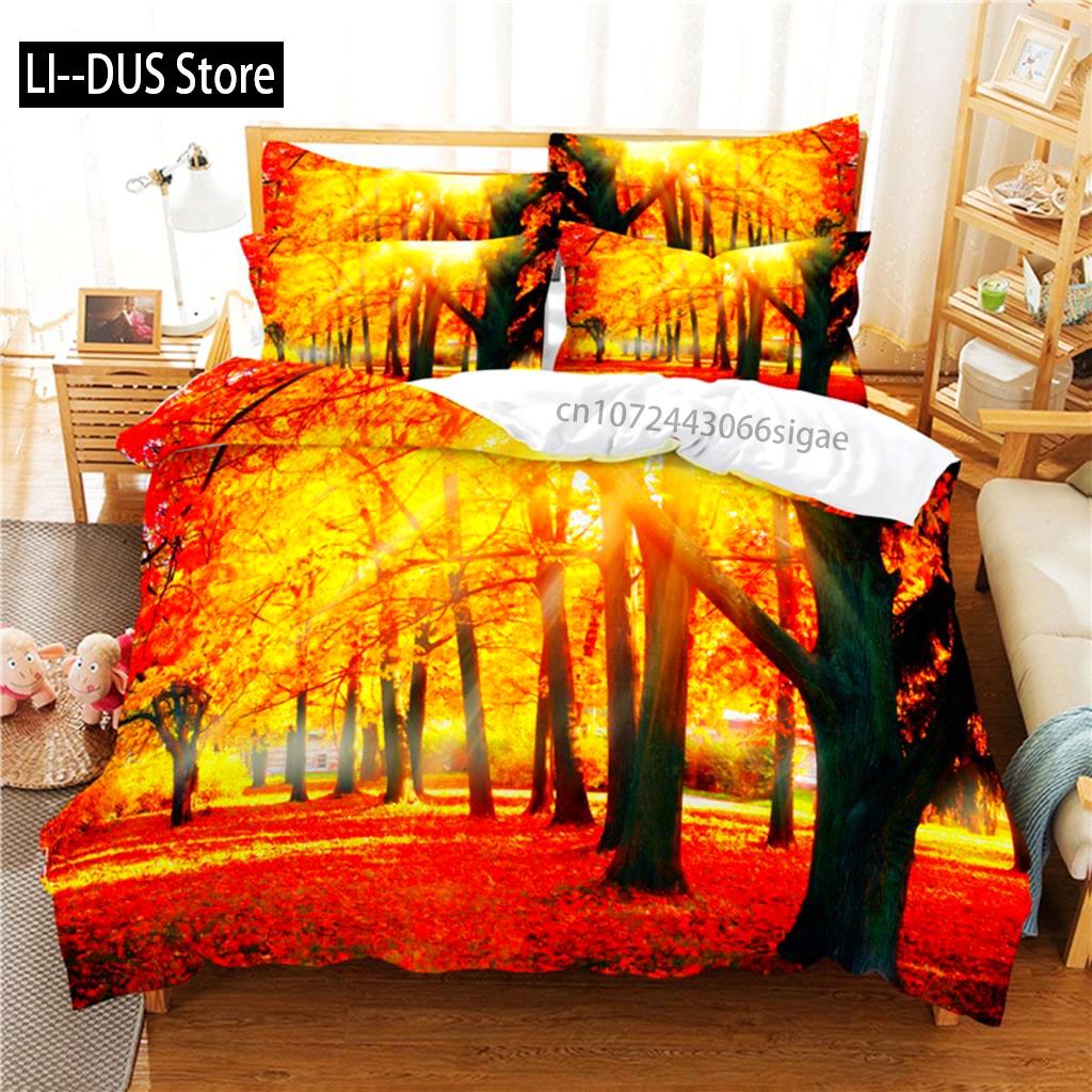 Green Forest Bedding Set Duvet Cover Set 3d Bedding Digital Printing Queen Size Bedding Set Fashion Design