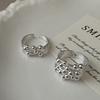 925 Silver Rings For Women Geometric Fine Jewelry Finger Adjustable Geometric Ball Ring For Party Birthday Gift