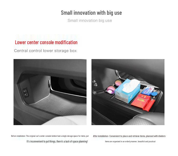 Tiggo 9X Center Console Storage Box: Compatible with 26 Models - Chery Lower Layer Interior Accessory