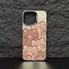 Teddy Cute bear cartoon pattern Phone Case Magnetic IMD Colorful Silver case for iPhone 17 16 15 14 13 12 Pro Max