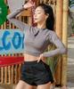 Tyubeuteuli Women'S Crop Top Long Sleeve Rash Guard B507 Gray