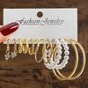 10Pcs Vintage Geometric Gold Metal Earrings Set for Women Punk Pearl Creative Drop Earring Atmospheric Metal Jewelry