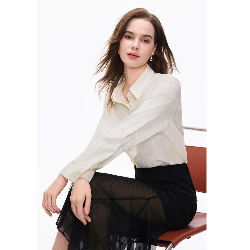 Ta Tu Jacquard Long-Sleeve Elegant Shirt S