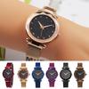 Women Rhinestone Watch Round Quartz Movement Elegant Minimalist Metal Ladies Girls Dress Wristwatch Fashion Jewelry Birthday Gift