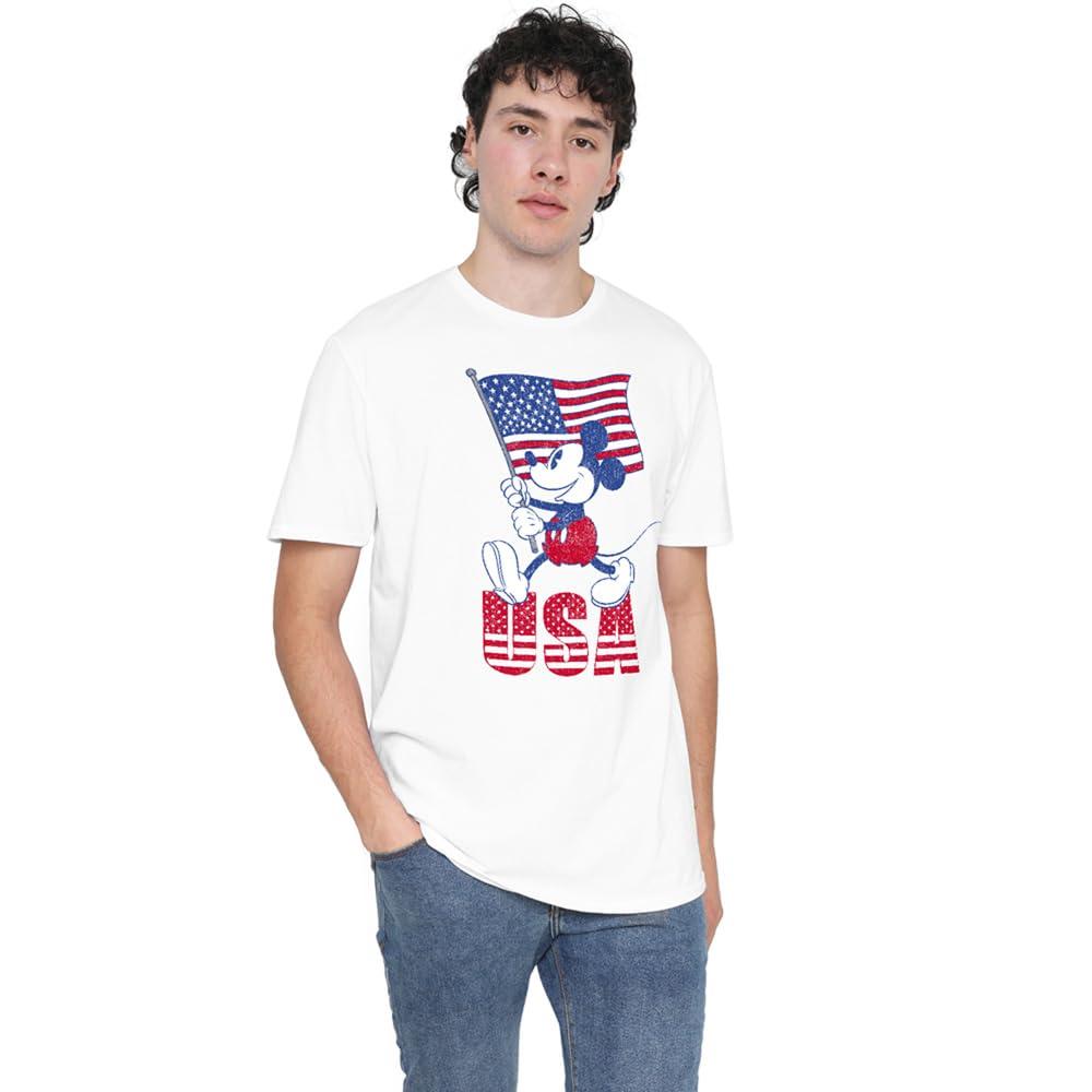 Disney Mens USA Mickey Mouse T-Shirt