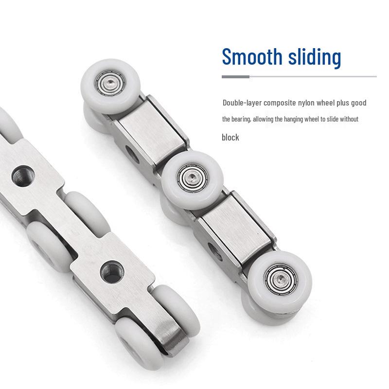 Sliding Door Silent 8-Wheel Stainless Steel Roller with Nylon Bearings for Furniture