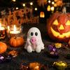 Skull Ice Cream Decor Halloween Mini Ghost Decorative Figurine 3D Printed White Statue with Unique Party Favors Pink Cream Cute Desktop Ornament for