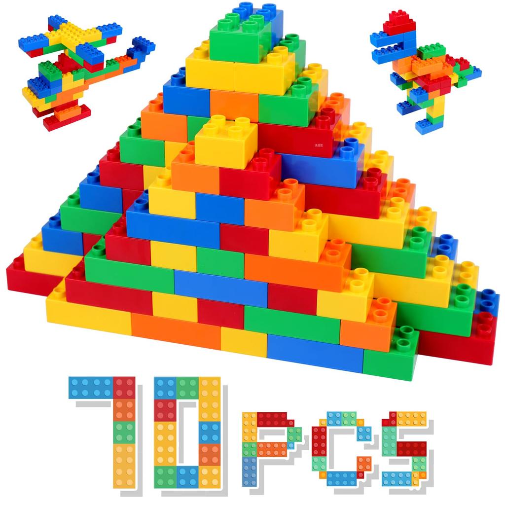 ABS extra large size Fully compatible Suitable for ages 2 and up Educational toys Great for additional purchases 70-piece 5-color blocks,
