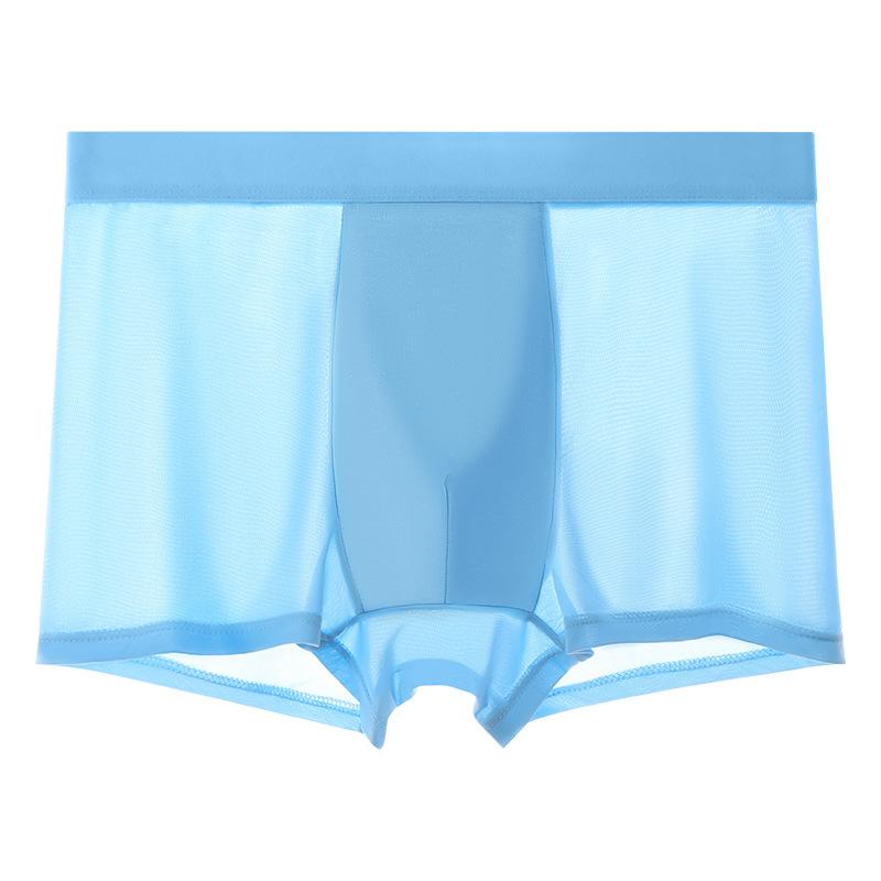 Men's Summer New Solid Color Ice Silk Antibacterial Crotch Briefs