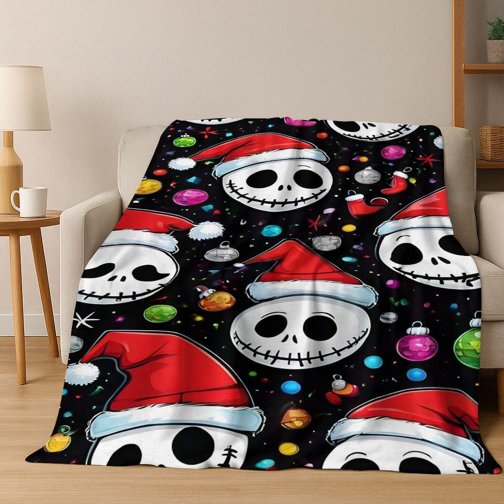2026 New The Nightmare Before Christmas Jack Cartoon Flannel Blanket,Warm and Cozy Soft Throw Blanket for Home Bedroom Bed Sofa