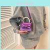 Fashionable Small Square Handbag For Women With Stylish Chain Shoulder Strap In Silver Purple Pink Gold