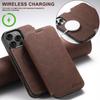 SUTENI J06 For iPhone 16 Pro Case Litchi Texture Leather Wallet Phone Shell Compatible with MagSafe