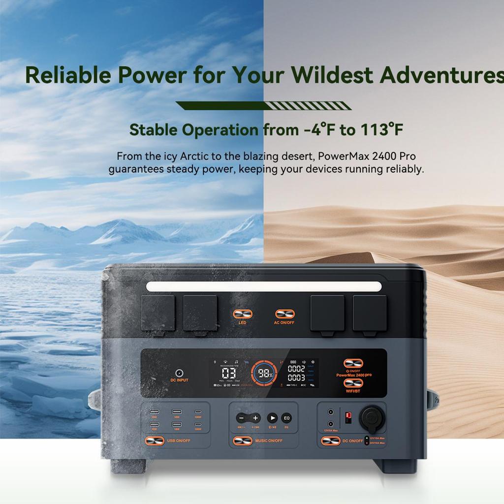 Oscal Portable Power Station PowerMax 2400 Pro 2016wh Capacity  2400W Output  1500W Ultra-fast Charging