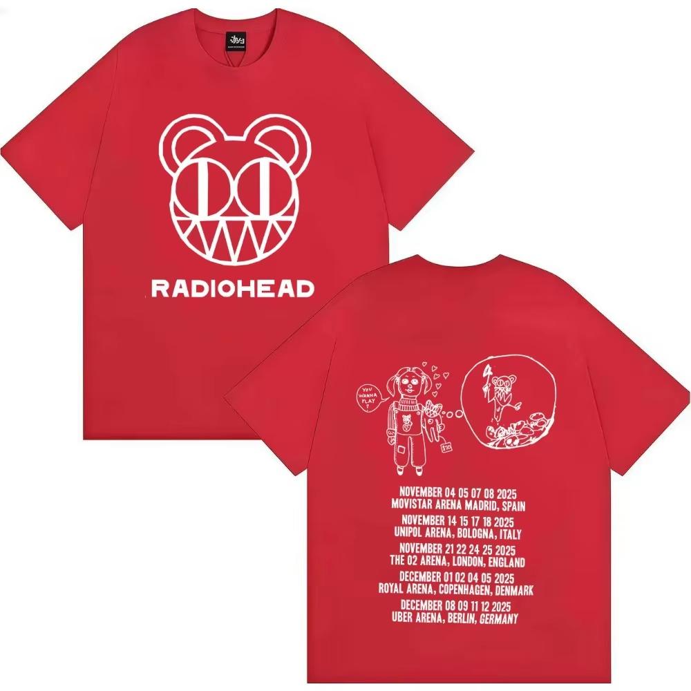 Radiohead Tour 2026 Merch Fashion T Shirts Mens Womens Aesthetic Short Sleeves Harajuku Pure Cotton Casual Hip Hop Streetwear