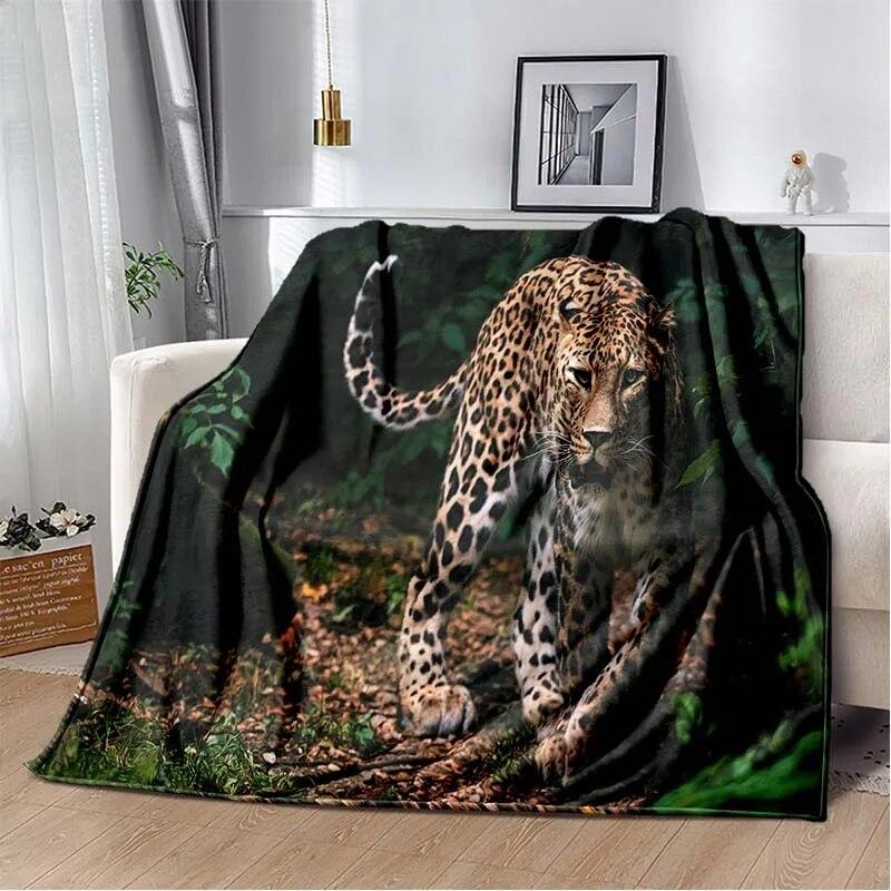 3d Tier Gepard Leopard Cartoon Blanket for Bed Picnic Blanket Sofa Thin Blanket Air Conditioning Blanket Customized Blankets
