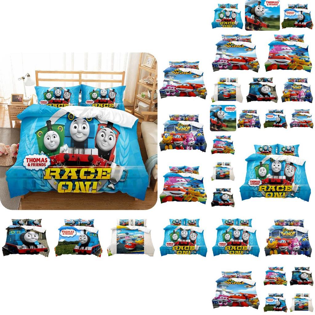 High-quality Thomas Cartoon Digital Print Bedding Set Flower Pattern Suitable For 1.8m Bed
