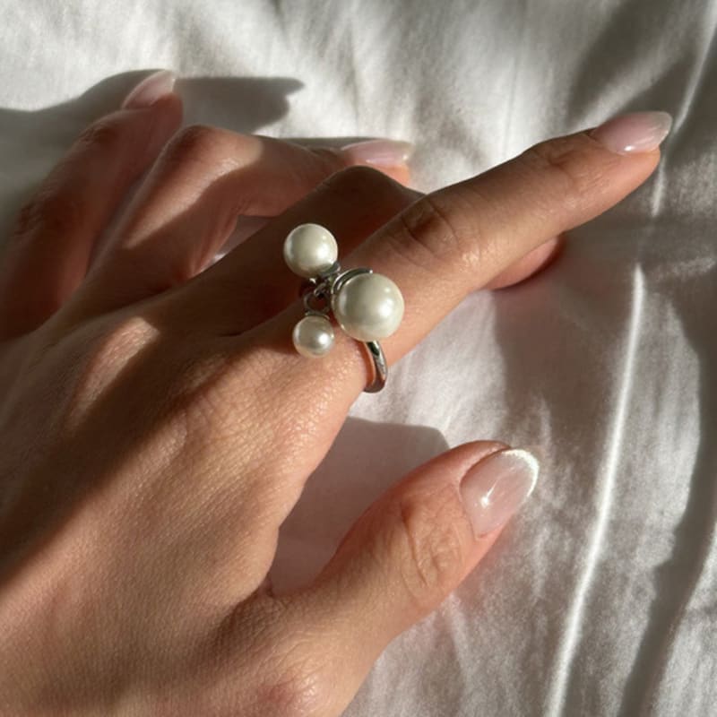 mosxe [925silver] Move pearl ring