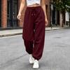 Pantalones Casuales para Mujer con Dobladillo, Ajuste Holgado, Pantalones de Chándal de Color