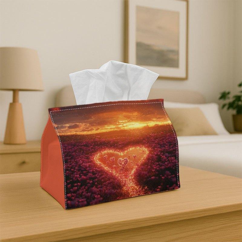 1pc Multifunctional Heart-Shaped Tissue Box Holder with Pink River - Decorative Napkin Dispenser Suitable for Home, Car, Bedside Table Organizer, Comp