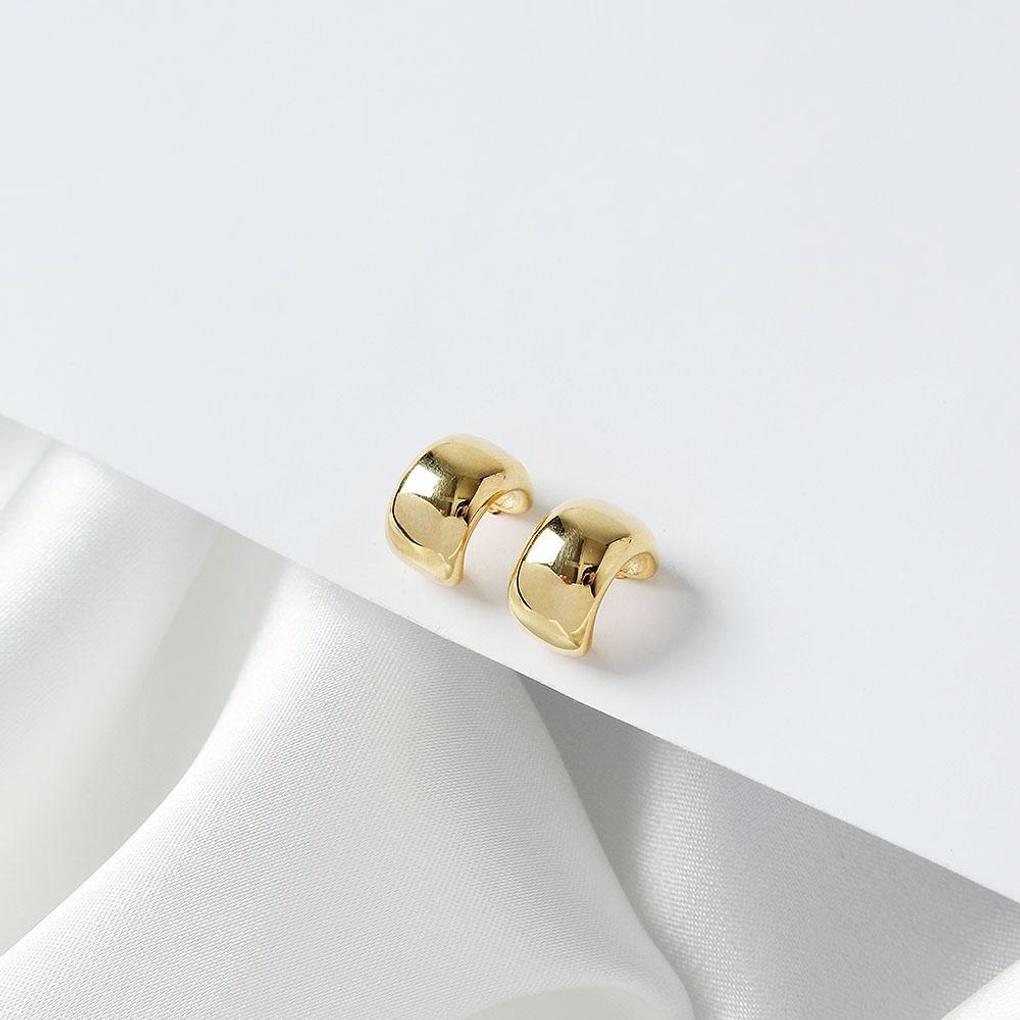 Women's Accessories Silver 925 Gold Plated Volume Earrings