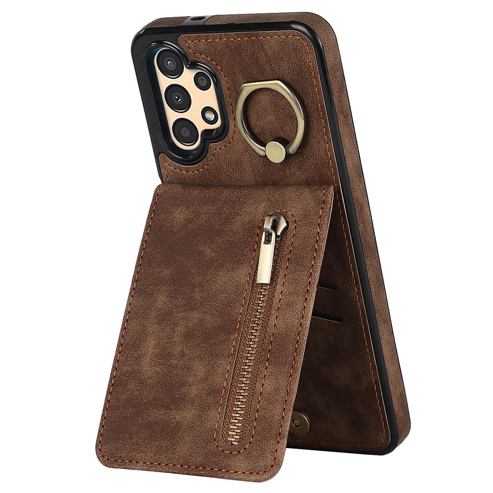 For Samsung Galaxy A13 5G/A13 4G RFID Blocking Kickstand Case Retro PU+TPU Wallet Phone Cover
