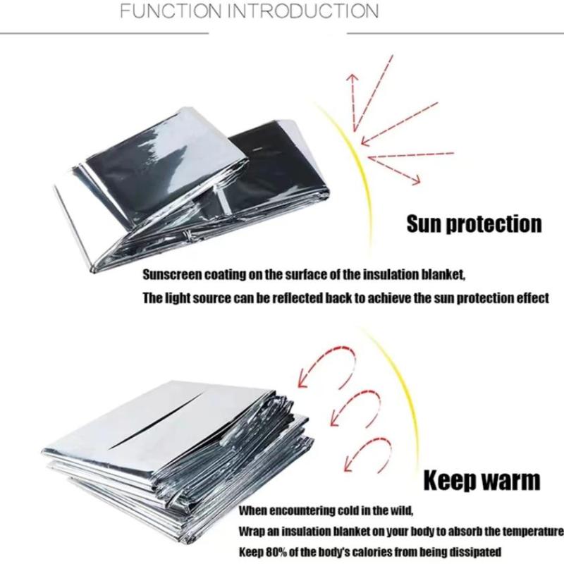 1/3/5Pcs Emergency Blanket Outdoor Survival First Aid Kit Windproof Insulation Lifesaving Pet Foil Thermal Military Rescue Blank