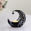 Mondförmiger Kerzenhalter Teelichthalter Metall Mond Kerzenständer Kerzenständer für Weihnachten Esstisch Hochzeit Heimdekorationen