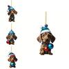 Playful Christmas Acrylic Dog Decoration Ideal For Unique Car Ornament Ideas Gift