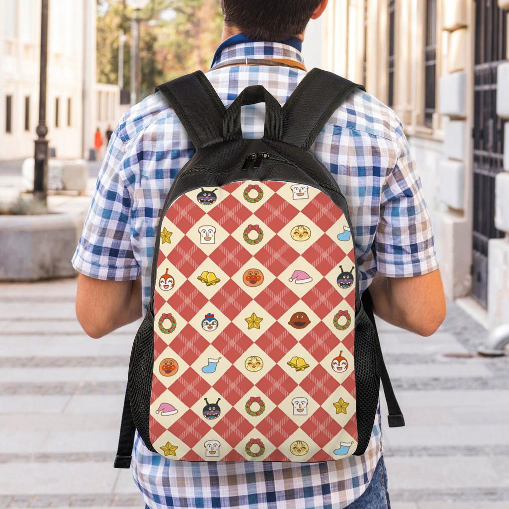 3D Printing Anpanmans Backpack for Girls Boys Cartoon School College Travel Bags Women Men Bookbag Fits 15 Inch Laptop
