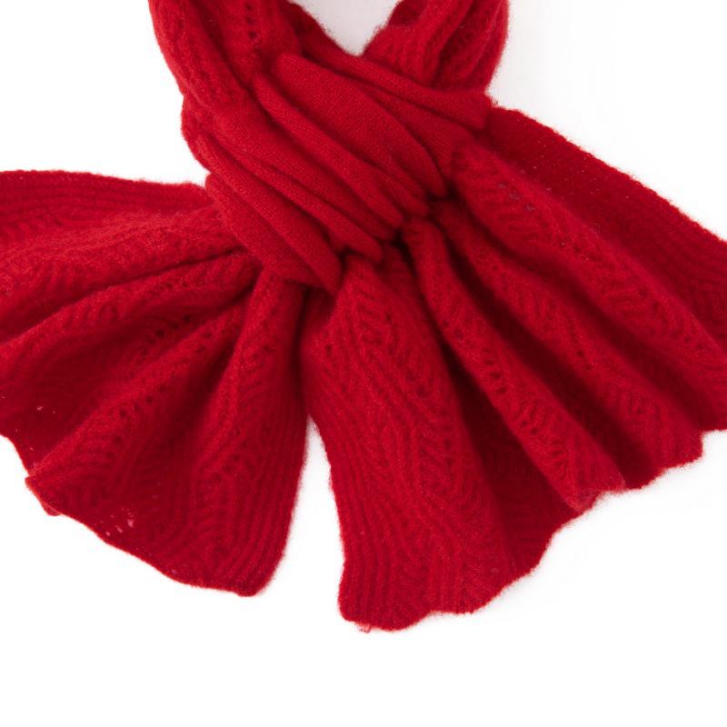 Women's 100% Cashmere Color Block Scarf: Autumn/Winter Style, Neck Protection, Perforated Knit, Hollow Out Design