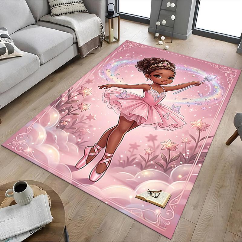 1PC Princess Ballet Non-Slip Floor Carpet Compatible for Office&Living Room&Bedroom&Dining Room - Soft & Pattern, Vibrant Colors-H0339