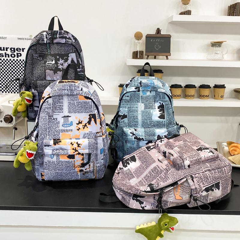 Rucksack mit Graffiti-Print, große Kapazität, Partnerrucksack, Schülerschultasche